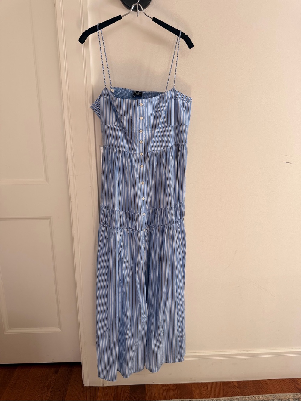 Blue Stripe Button-Front Sundress